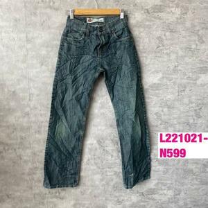 Levi's リーバイス 514TM デニムジーンズパンツ ブルー スリムストレート キッズ W25L27 実寸W22in 5514-873 L221021-N599