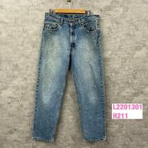 Levi's リーバイス 555 デニムジーンズパンツ ライトブルー ジップ リラックスストレート W34L32 赤タブ USA 古着 L220131-H211_画像1