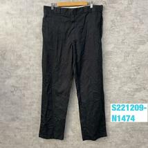 Dickies874 ディッキーズ ワークパンツ ブラック Original Fit ジップフライ 36×34 実寸W35in 874BK USA 海外輸入 古着 S221209-N1474_画像1