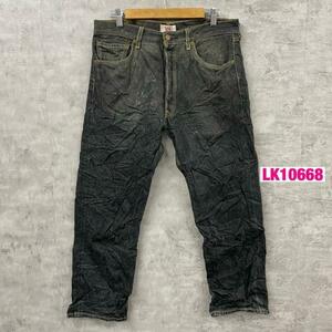 Levi's501R ブラック ストレート ボタンフライ デニムジーンズパンツ W34L30 実寸W34in 赤タブ 005010226 USA 海外輸入 古着 LK10668