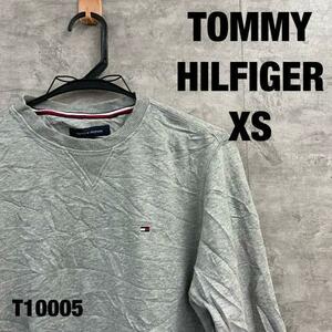 TOMMY HILFIGER グレー スウェット トレーナー XS ワンポイント 長袖 78E6675 USA 海外輸入古着 T10005