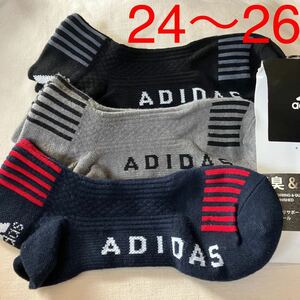 【24〜26】アディダス　ソックス　、靴下　　3足組