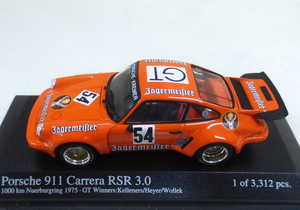 Minichamps 1/43 PORSCHE 911 Carrera RSR 3.0 Nurburgring #54 1975 (オレンジ）