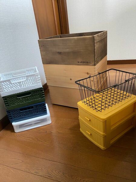 Kumimoku スタッキング 木製 BOX LL 3個 収納ケース 6個