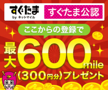 入札評価制限なし【即決・相互評価・すぐたま・友達紹介キャンペーン・300円相当ポイント付与】「紹介用URL利用で適用」ポイント消化ポイ活_画像1