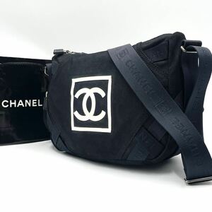 1円〜 【希少品】CHANEL シャネル ココマーク ショルダーバッグ ネイビー キャンバス レザー メンズ レディース ユニセックス