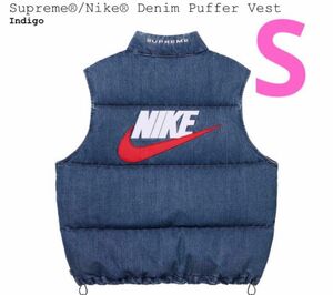 Supreme/Nike Denim Puffer Vest Indigo S