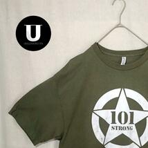 ＼Tシャツ／グリーン　XL　半袖　海外　古着 　ビッグロゴ STRONG 101_画像1