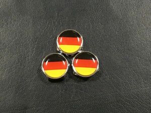 送料無料 3個 ドイツ ナンバー プレート ボルトカバー ベンツ ポルシェ ワーゲン BMW アルピナ アウディ 国旗 シルバー