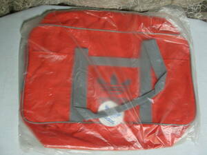  неиспользуемый товар adidas Adidas нейлон сумка "Boston bag" 80*s Vintage красный X серый 