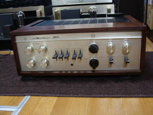 LUXMAN SQ38FD vacuum tube pre-main amplifier wood case attaching present condition operation goods 