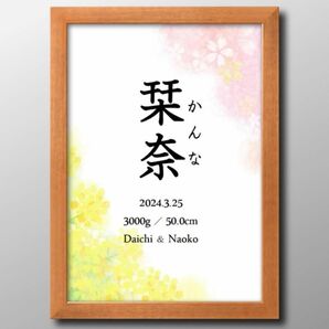 【命名書】春デザイン5種類☆ニューボーンフォトお七夜出産誕生