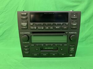 KQ114 used Aristo JZS160 JZS161 Heisei era 15 year 4 month original DENSO multiple display 55900-3A300 cassette radio audio operation guarantee 