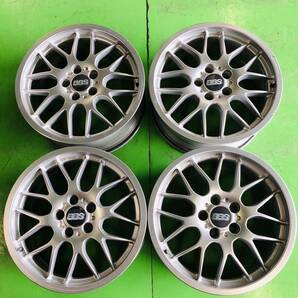 NT469 中古 BBS純正 RX239 ホイール 18×8J +40 PCD 114.3 4本 セット【30系セルシオ/マークX/17系18系クラウン/ヴェルファイア】の画像1