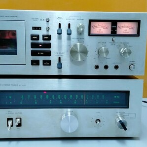 W408Technics テクニクス RS-676U カセットデッキ動作品、Technics テクニクス ST-3400 チューナー動作品欠品有りの画像1