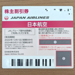 日本航空 JAL 株主割引券 有効期限2024年5月31日迄の画像1