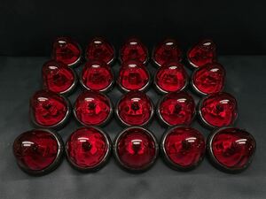 YT-443　20個　レッド　赤　トップマーカーランプ　ガラスレンズ　電球式　24V　レトロ　デコトラ　アート　ヤック トラックショップASC