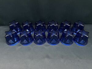 NEWスターマーカーレンズ　12個　青　ブルー　空　星形マーカー レトロ デコトラ アート バスマーカー ガラス 星型 アートステンレス ASC