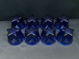NEWスターマーカーレンズ　8個　青　ブルー　空　星形マーカー レトロ デコトラ アート バスマーカー ガラス 星型 アートステンレス ASC