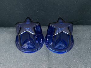 NEWスターマーカーレンズ　2個　青　ブルー　空　星形マーカー レトロ デコトラ アート バスマーカー ガラス 星型 アートステンレス ASC