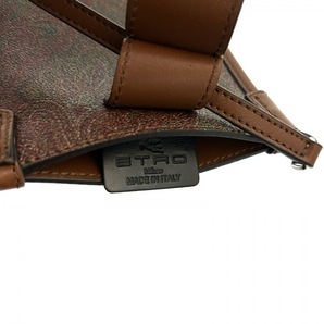 エトロ ETRO ショルダーバッグ 1N760 8859 600 - PVC(塩化ビニール)×レザー ボルドー×ブラウン×マルチ 美品 バッグの画像8