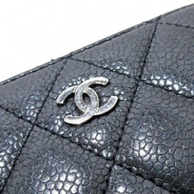 シャネル CHANEL コインケース マトラッセ キャビアスキン 黒 シルバー金具/ラウンドファスナー 20番台 財布_画像7