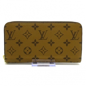 ルイヴィトン LOUIS VUITTON 長財布 M82444 ジッピーウォレット モノグラム・リバース キャンバス ノワールブロン RFID確認済み 美品 財布