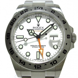 ROLEX(ロレックス) 腕時計■美品 エクスプローラー2 216570 メンズ SS/11コマ/ランダムルーレット 白
