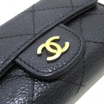 シャネル CHANEL キーケース マトラッセ キャビアスキン 黒 6連フック/ゴールド金具 財布_画像8