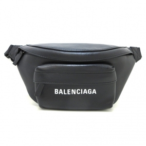 バレンシアガ BALENCIAGA ウエストポーチ 579617 エブリデイ ベルトバッグ レザー 黒 美品 バッグ