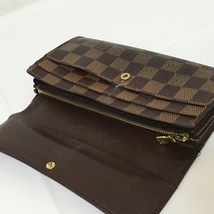 ルイヴィトン LOUIS VUITTON 長財布 N61734 ポルトフォイユサラNM2 ダミエキャンバス エベヌ SD3077 財布 ダミエ_画像3