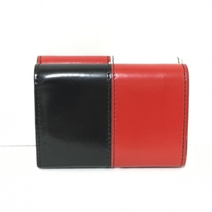マルニ MARNI 3つ折り財布/ミニ/コンパクト - レザー レッド×白×黒 財布