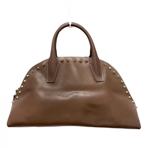  Gianni Carry ni/ Gianni Kia Lee niGIANNICHIARINI handbag - PVC( salt . vinyl )× metal material Brown studs /GUM bag 