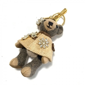  Burberry Burberry key holder ( charm ) - wool × flax × leather light brown × dark brown × multi Thomas Bear / bear /biju-