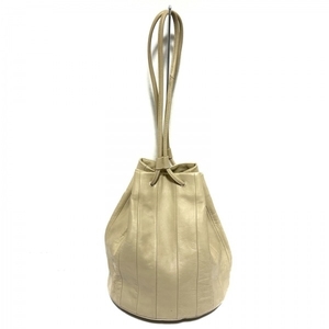 マリメッコ marimekko ショルダーバッグ - レザー ベージュ 巾着型 バッグ