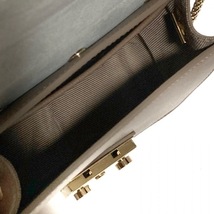 フルラ FURLA ショルダーバッグ G6565 メトロポリス カスタマイズ レザー ベージュ×ダークグレー×マルチ チェーンショルダー/花柄 美品_画像7