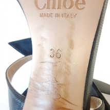 クロエ Chloe パンプス 36 - レザー 黒 レディース リボン/オープントゥ 靴_画像6