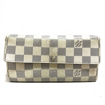 ルイヴィトン LOUIS VUITTON 長財布 N61735 ポルトフォイユサラNM2 ダミエキャンバス アズール イニシャル刻印 CA1049 財布 ダミエ_画像1