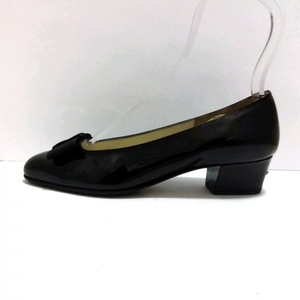 バリー BALLY パンプス 3 - レザー×化学繊維×金属素材 黒×ゴールド レディース リボン 靴