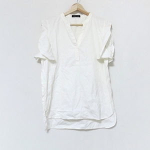  Yohko tea nYOKO CHAN sleeveless shirt blouse size F - white lady's pull over / frill tops 