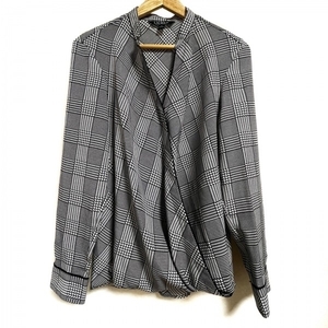  Ralph Lauren RalphLauren long sleeve cut and sewn size M - black × white lady's check pattern tops 