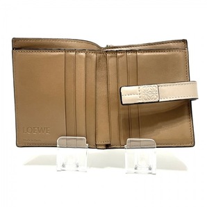 ロエベ LOEWE 2つ折り財布/ミニ/コンパクト - レザー カーキ×ベージュ 財布の画像3