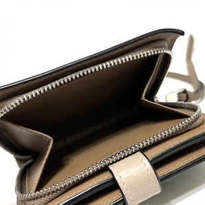 ロエベ LOEWE 2つ折り財布/ミニ/コンパクト - レザー カーキ×ベージュ 財布の画像4