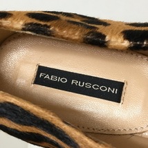 ファビオルスコーニ FABIO RUSCONI フラットシューズ 37 1/2 - ハラコ ブラウン×黒 レディース 豹柄 靴_画像5