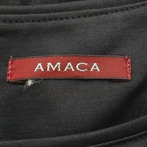 アマカ AMACA サイズ38 M - 黒 レディース クルーネック/半袖/ひざ丈/ピンタック 美品 ワンピース_画像3