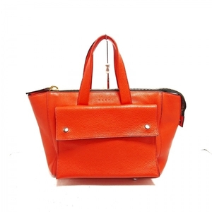  Marni MARNI handbag - leather orange beautiful goods bag 