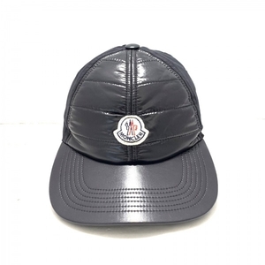 モンクレール MONCLER キャップ コットン×ナイロン×ポリエステル 黒 異素材切り替え 帽子