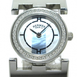 HERMES(エルメス) 腕時計 パプリカ PA2.230 レディース □G/シェル文字盤/ダイヤベゼル シルバー×ホワイトシェル
