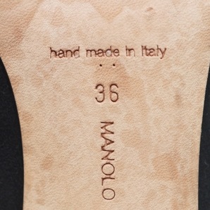 マノロブラニク MANOLO BLAHNIK パンプス 36 - スエード 黒 レディース 靴の画像6
