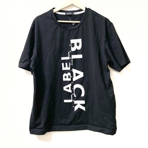 ブラックレーベルクレストブリッジ BLACK LABEL CRESTBRIDGE 半袖Tシャツ サイズLL - 黒×白 メンズ クルーネック/ビックロゴ トップス